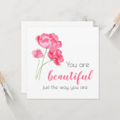 Carte Vous Êtes Beau Comme Vous Êtes Rose Fleur (Devant/Arrière en situation)