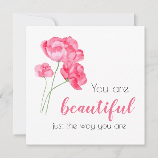 Carte Vous Êtes Beau Comme Vous Êtes Rose Fleur (Devant)