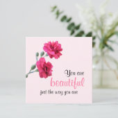 Carte Vous Êtes Beau Comme Vous Êtes Rose Fleur (Debout devant)