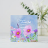 Carte Vous Êtes Belle Bible Verse Citation Fleurs Sauvag (Debout devant)