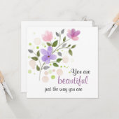 Carte Vous êtes belle comme vous êtes citée (Devant/Arrière en situation)