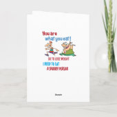 Carte Vous êtes ce que vous mangez - Création drôle (Dos)