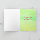 Carte Vous êtes dans l'aquarelle rose d'oiseau de (Intérieur)