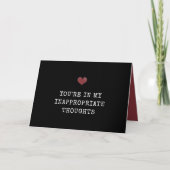 Carte Vous êtes dans mes pensées inappropriées Valentine (Devant)