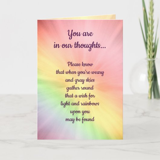 Carte Vous êtes dans nos pensées, Rainbow (Devant)