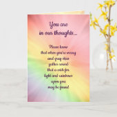 Carte Vous êtes dans nos pensées, Rainbow (Fleur jaune)