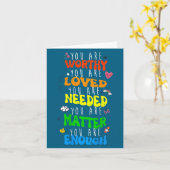 Carte Vous êtes digne Vous êtes aimé Prévention du suici (Fleur jaune)