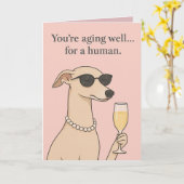 Carte Vous êtes en train de bien vieillir... Pour un chi (Fleur jaune)