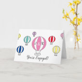 Carte Vous êtes engagé fiançailles de montgolfière arc-e (Fleur jaune)