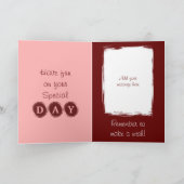 Carte Vous êtes extraordinaire ajouter nom photo bordeau (Intérieur)