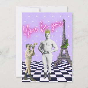 Carte Vous Êtes Funky Vintage Strongman Flat Card