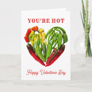 Carte Vous êtes Hot Chili Peppers Heart Valentine's Day