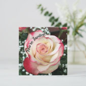 Carte Vous êtes invité, Blushing Rose Card (Debout devant)