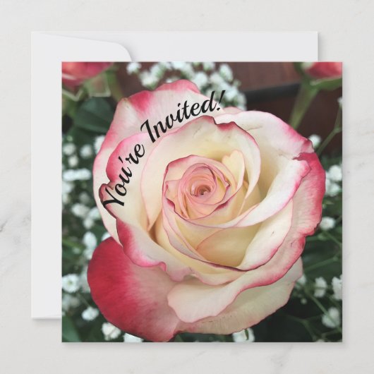 Carte Vous êtes invité, Blushing Rose Card (Devant)