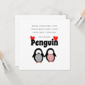 Carte Vous êtes la Journée de mes pingouins Valentines (Devant/Arrière en situation)