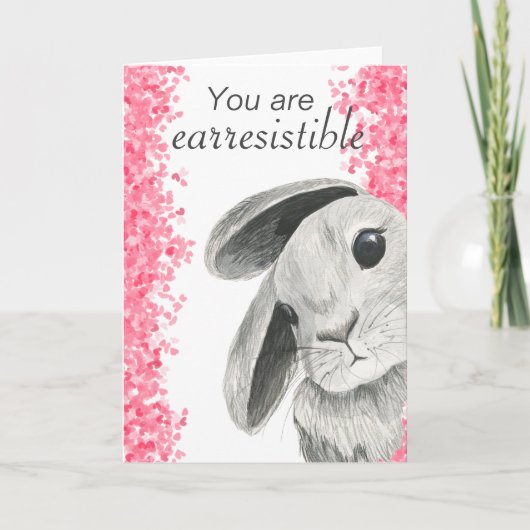 Carte Vous êtes Lapin Anniversaire Irrésistible et Extin (Devant)