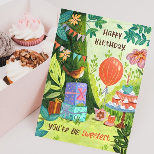 Carte Vous êtes le gâteau d'anniversaire le plus doux de