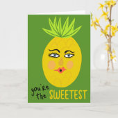 Carte VOUS ÊTES LE PLUS MIGNON Fantaisiste Ananas Mignon (Fleur jaune)