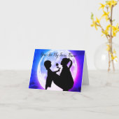 Carte Vous êtes ma flamme jumelle maman et fille lune (Fleur jaune)