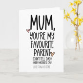 Carte Vous êtes ma mère parente préférée Fête des mères (Fleur jaune)