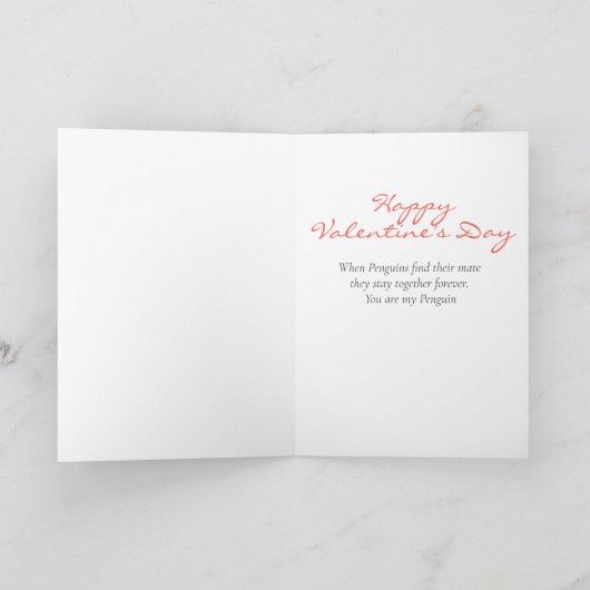 Carte Vous êtes ma Saint Valentin Penguin (Intérieur)