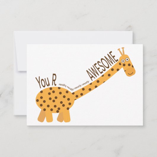 Carte Vous Êtes Magnifique, Belle Illustration Giraffe (Devant)