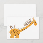 Carte Vous Êtes Magnifique, Belle Illustration Giraffe (Devant / Derrière)