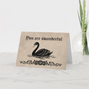 Carte Vous êtes merveilleux Funny Goth Black Swan Merci