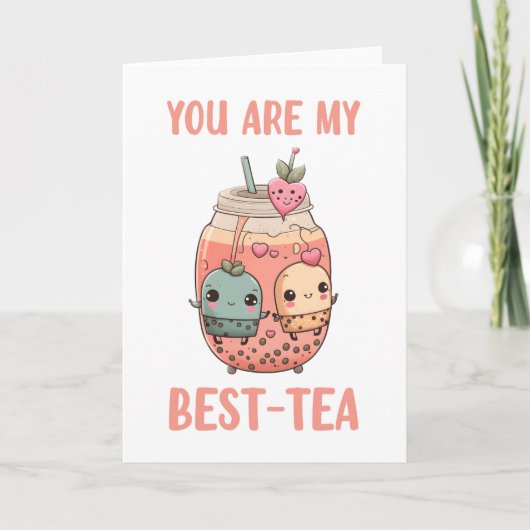 Carte Vous êtes mes amis du thé à bulles kawaii best-tea (Devant)