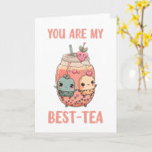 Carte Vous êtes mes amis du thé à bulles kawaii best-tea (Fleur jaune)