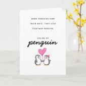 Carte Vous êtes mes partenaires de pingouins pour la Sai (Fleur jaune)