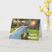 Carte Vous êtes mon animal d'esprit avec Unicorn (Fleur jaune)
