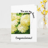 Carte Vous êtes mon coeur. . . Annabelle blanche Hydrang (Fleur jaune)