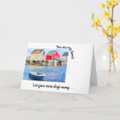 Carte Vous êtes mon coeur. . . Bleus Rocks Cabines de pê (Fleur jaune)