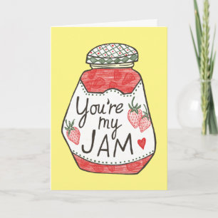 Carte VOUS ÊTES MON JAM Illustration fraise Amour person
