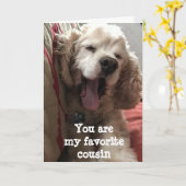CARTE VOUS ÊTES MON PRÉFÉRÉ ***COUSIN**** ANNIVERSAIRE (Fleur jaune)