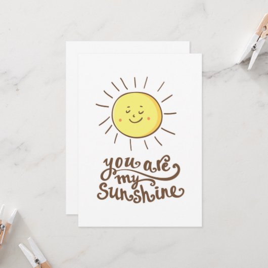 Carte Vous Êtes Mon Soleil (Devant/Arrière en situation)