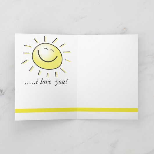 Carte Vous êtes mon soleil (Intérieur)