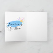 Carte vous êtes mon soleil jaune orange rayons de soleil (Intérieur)