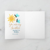 Carte Vous êtes mon soleil jaune orange soleil bleu papi (Intérieur)