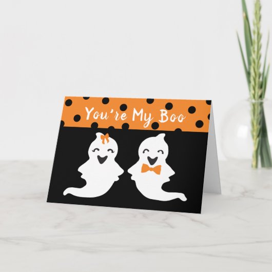 Carte Vous êtes My Boo Cute Ghost Halloween Pois (Devant)