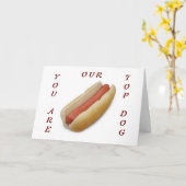 CARTE VOUS ÊTES NOTRE ANNIVERSAIRE "TOP CHIEN" (Fleur jaune)