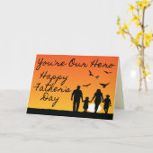 Carte Vous êtes notre Héros Happy Fête des pères Card (Fleur jaune)