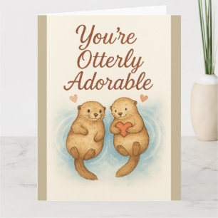 Carte Vous êtes Otterly Adorable - Boutons d'aquarelle m