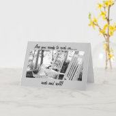 CARTE VOUS ÊTES PRÊTS À ROCK-OU-ROCK ET ROLL-ANNIVERSAIR (Fleur jaune)