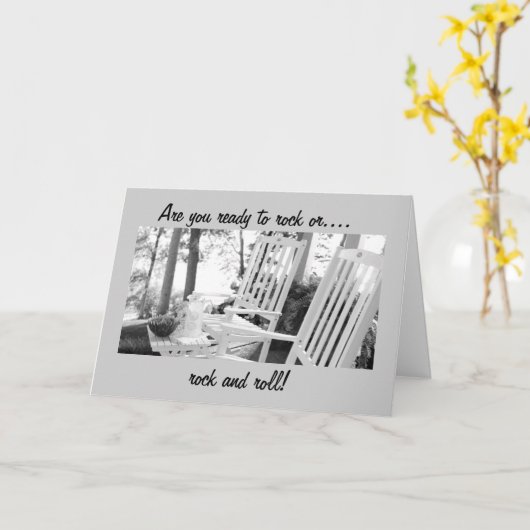 CARTE VOUS ÊTES PRÊTS À ROCK-OU-ROCK ET ROLL-ANNIVERSAIR (Fleur jaune)