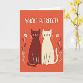 Carte Vous Êtes Purrfait (Fleur jaune)