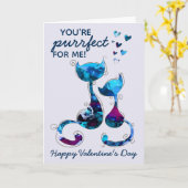 Carte Vous êtes Purrfect Watercolor Chat Valentines Day (Fleur jaune)
