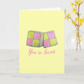Carte Vous êtes Sweet British Battenburg Cake Slice Dess (Fleur jaune)