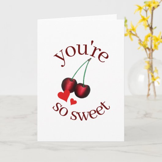 Carte Vous êtes tellement mûr Rouge cerise mûre Fruit (Fleur jaune)